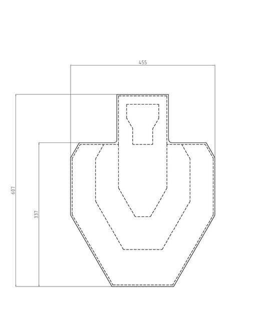 Oboustranný PCSL terč s jasnými zónami A, C, D, K pro dynamickou střelbu a No-Shoot simulace.